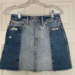 Abercrombie & Fitch Two Tone Denim Mini Skirt